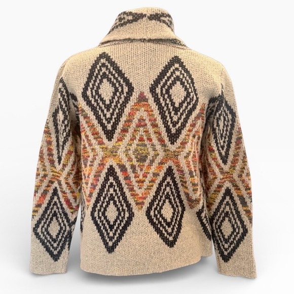 Woven Heart Southwestern Geometric Shawl Collar Cardigan Sweater Tribal Size 14 - Picture 4 of 8